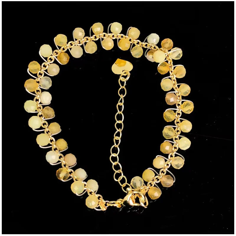 natural multifaceted 3-4mm stone Tourmaline garnet crystal quartz bracelet Women Jewelry Party /Wedding Luxury Gift Set Handwork