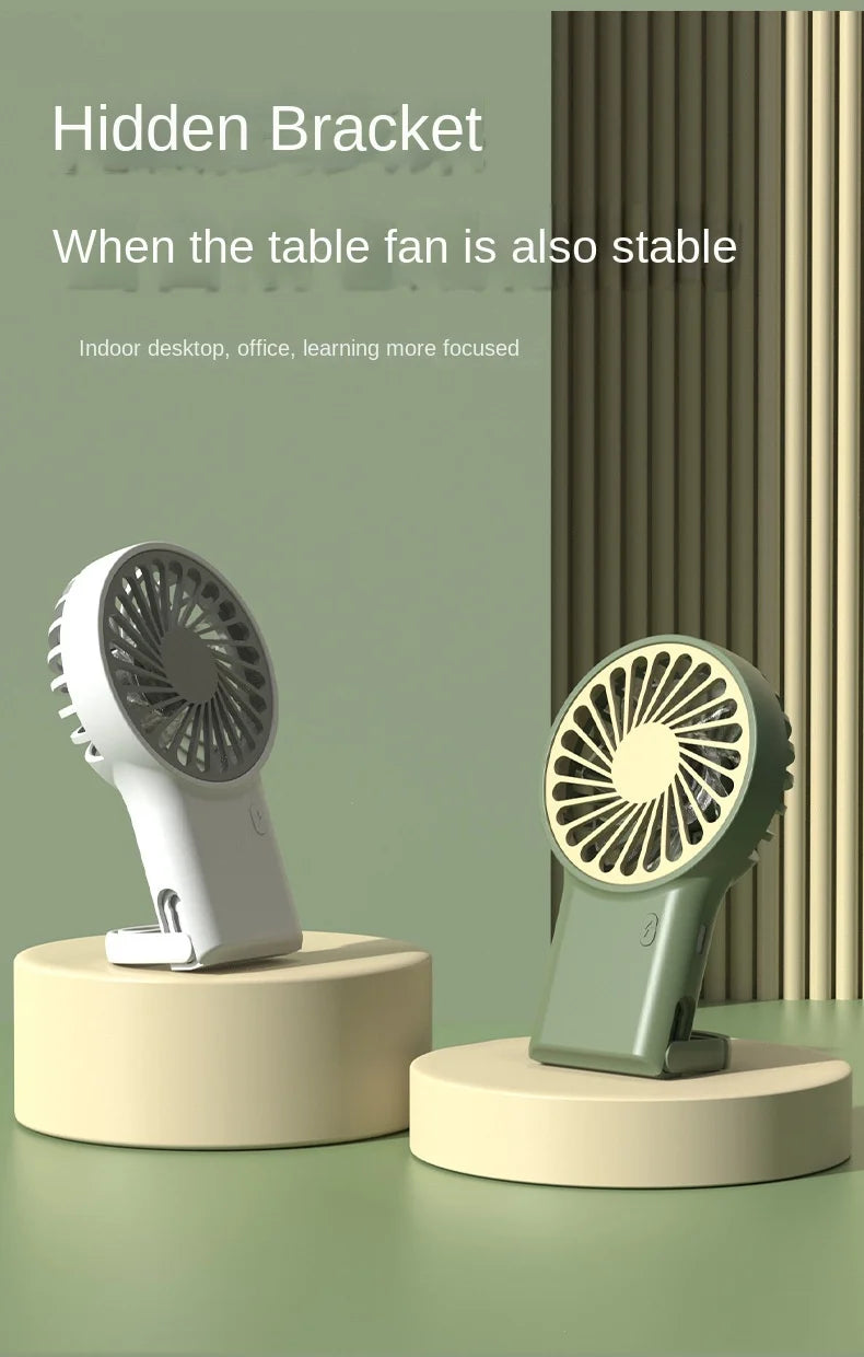 Cooling Electric Fan 3 Wind Speed Portable Pocket Fan For Travel Indoor Outdoor Usb Desktop Rechargeable Handheld Fan with Hook