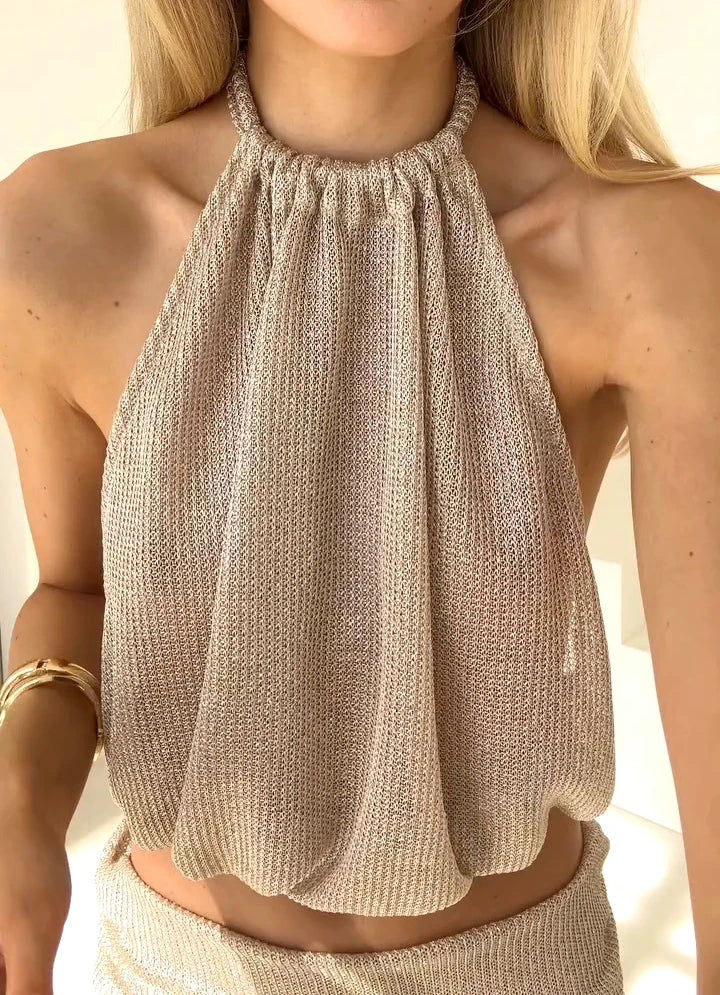 Sexy Knit Sets Backless Wrap Lace-up Top Chic Beach Half Skirt Two-piece Swimsuit Cover Up 2025 Summer Women's Party Outfit K167