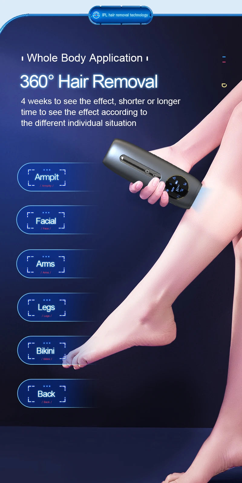 Rechargeable Laser Hair Removal Sapphire Cooling  Auto Permanent Painless Bikinis Trimmer in Home Icy Cold Wireless IPL Epilator