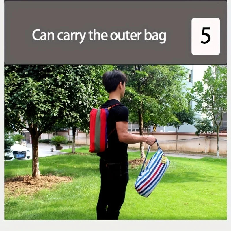 Outdoor Multi-Functional Hammock - Colorful Anti-Flip Design, Garden Leisure Hammock, Equipped with Tree-Friendly Straps and a P