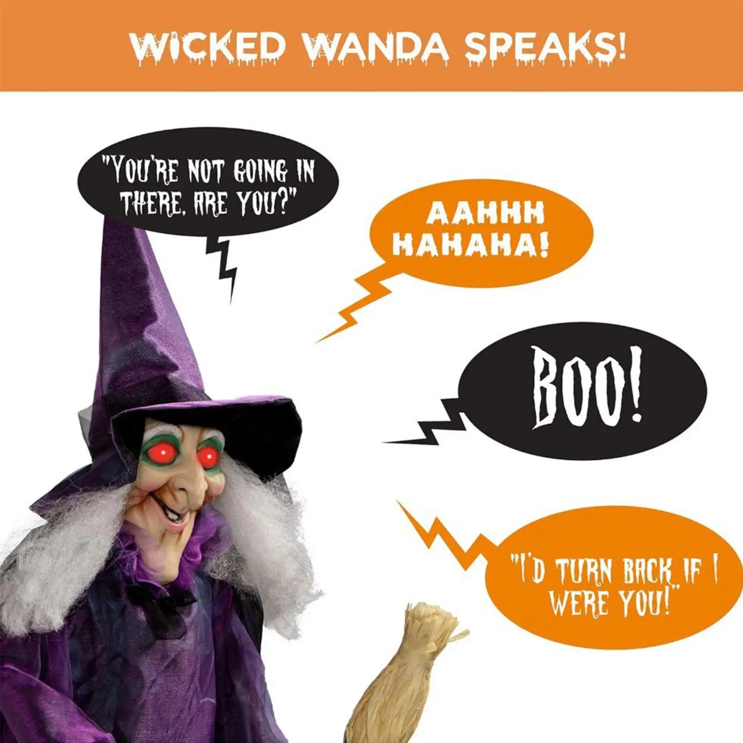 Halloween Colourful Glow Creepy Sound Activated Witch Decorations Halloween light up decoration props for Home Holidays Outdoor