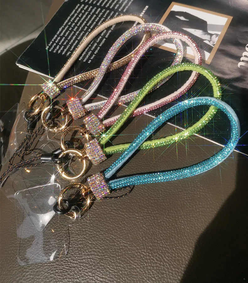 Mobile Phone Lanyard Wrist Chain Luxury Rhinestone Lanyard High-end Short Diamond-encrusted Bracelet Antiloss Reinforced Lanyard