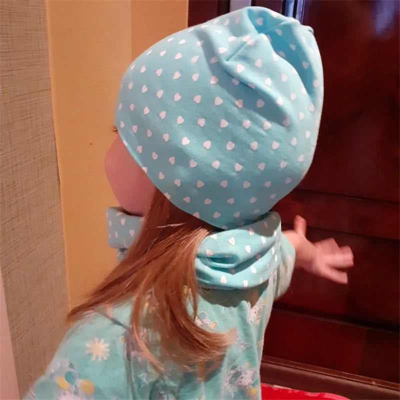 Star Print Cotton Baby Hat Autumn Winter Baby Girls Hat Boys Cap Toddlers Infant Cap Scarf Children Bonnet Hats