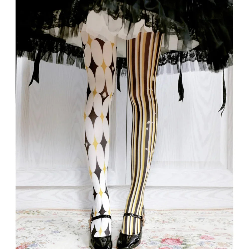 Lolita Fashion Printing Tight Pantyhose Sexy Stockings Gothic Halloween Body Stockings for Women Thin Pantyhose Sexy Tights
