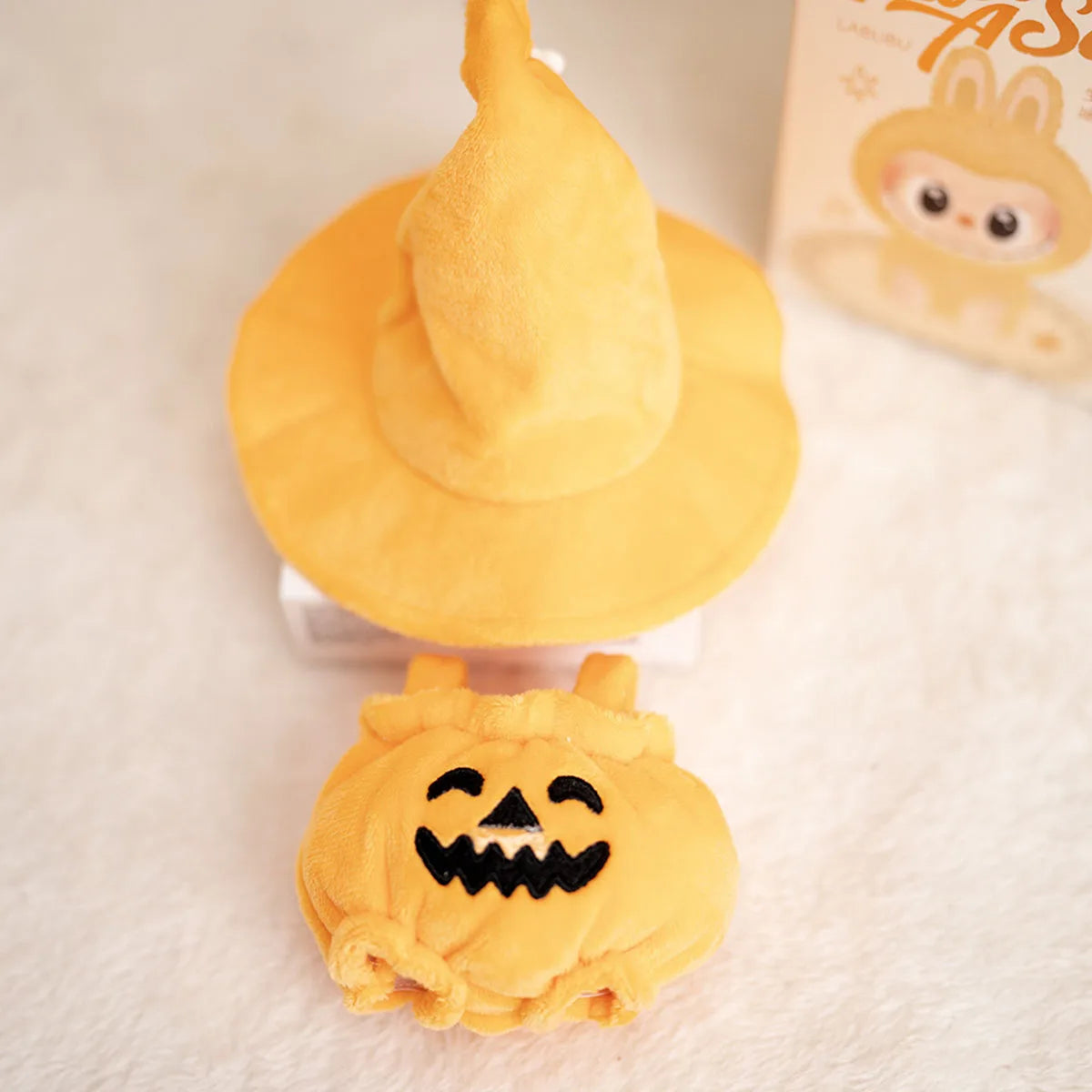 Cute Doll Plush Set for Labubu Doll Clothes Halloween Pumpkin Devil Bear Doll Costume Trendy Accessories Fashion Style