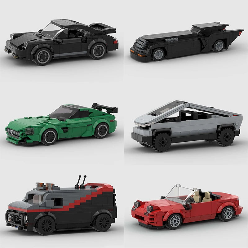 MOC Car Speed R34 488 Pickup R32 Racing Vehicle Model Building Block Super Race brick Christmas Gift City Technical rally sport