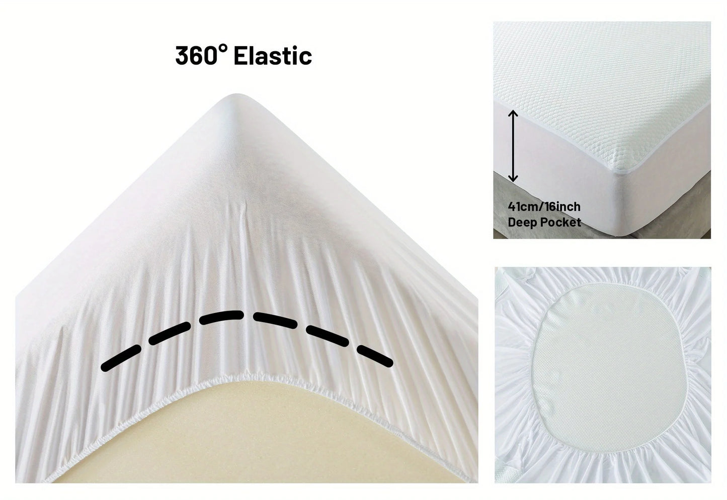 1 Pc Cooling fitted mattress topper waterproof fiitted sheet, Luxurious Soft for Hot Sleepers, Soft Fabric with Deep Pocket