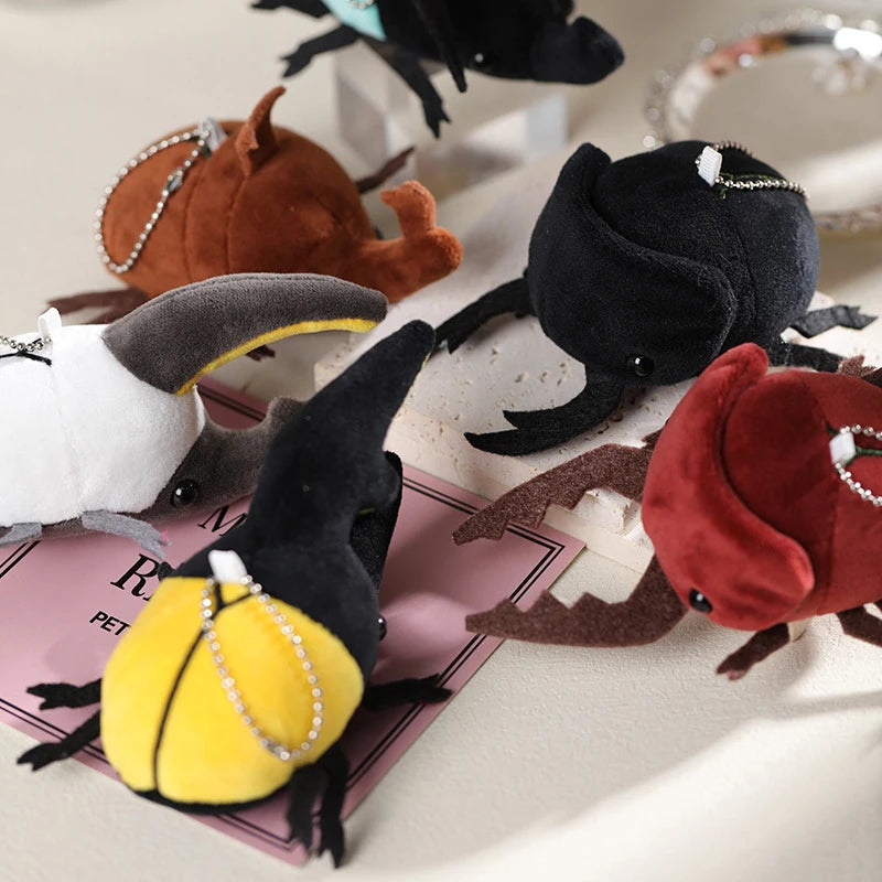 1PC Cute Cartoon Insect Beetle Doll Plush Doll Keychain Insect Bag Pendant Send Friends Birthday Christmas Gift