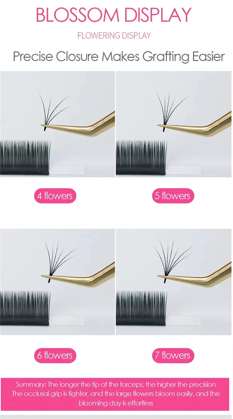 1PC Eyelash Tweezer For False Eyelash Extension Lash Fan Eyebrows Nail Art Clip Cilia Gold Stainless Steel Tweezers Makeup Tools