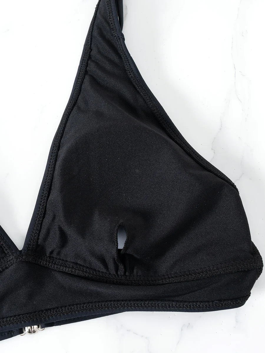 V Neck Bikinis 2024 Women High Waist Swimsuit Print Sexy Swimwear Female Bathers Bathing Swimming Swim Suit Beachwear Summer
