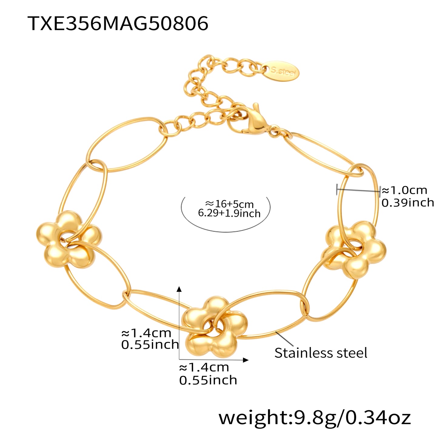 Chain Necklace Bracelet In Stainless Steel With 18k Gold Plated Waterproof Non Tarnish Bracelets Necklaces Jewelry Set For Women