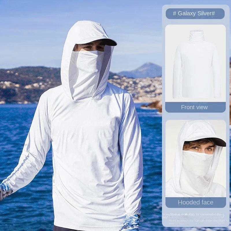 Camouflage Fishing Shirts Sun Protection Clothing Ultra-thin Ice Silk Summer Outdoor Lure UV Protection Breathable Men Shirt