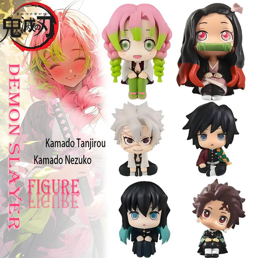 Anime Demon Slayer Kamado Tanjirou Kamado Nezuko Action Character Model Toy Series Doll Children's Birthday/Christmas Gift Toy