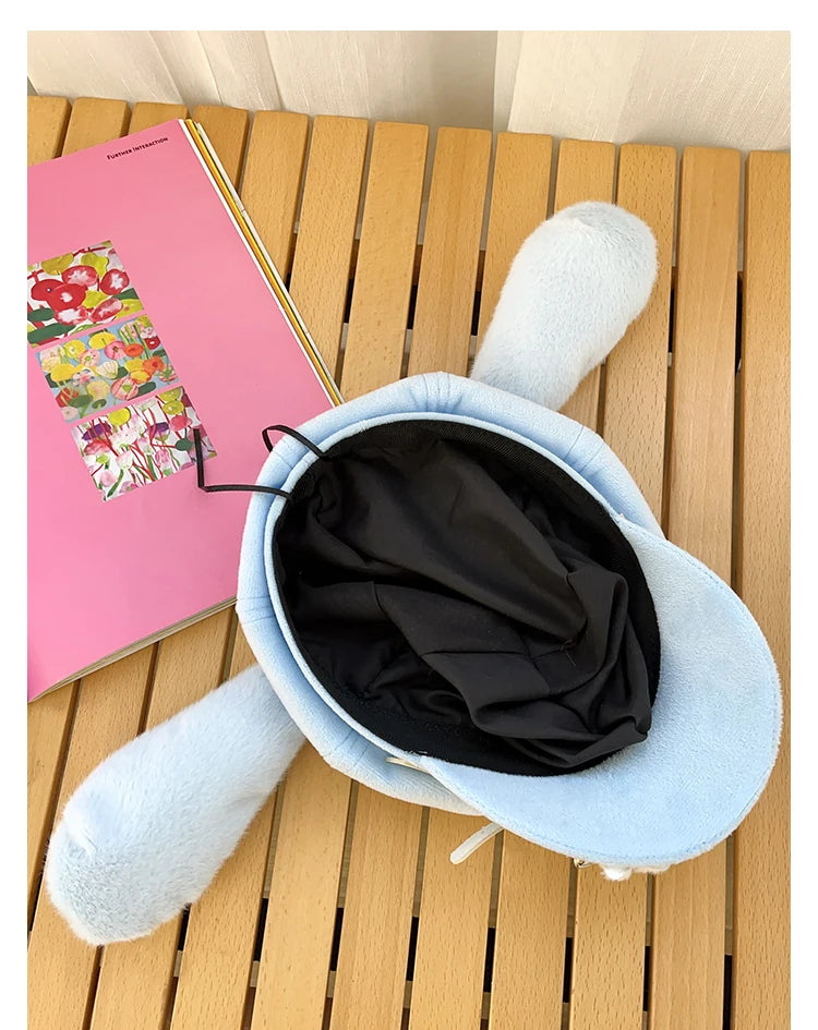 Original Niche Cute Rabbit Ears Plush Berets Cap Y2k Autumn and Winter Travel Personality Versatile Sweet Octagonal Hats Women