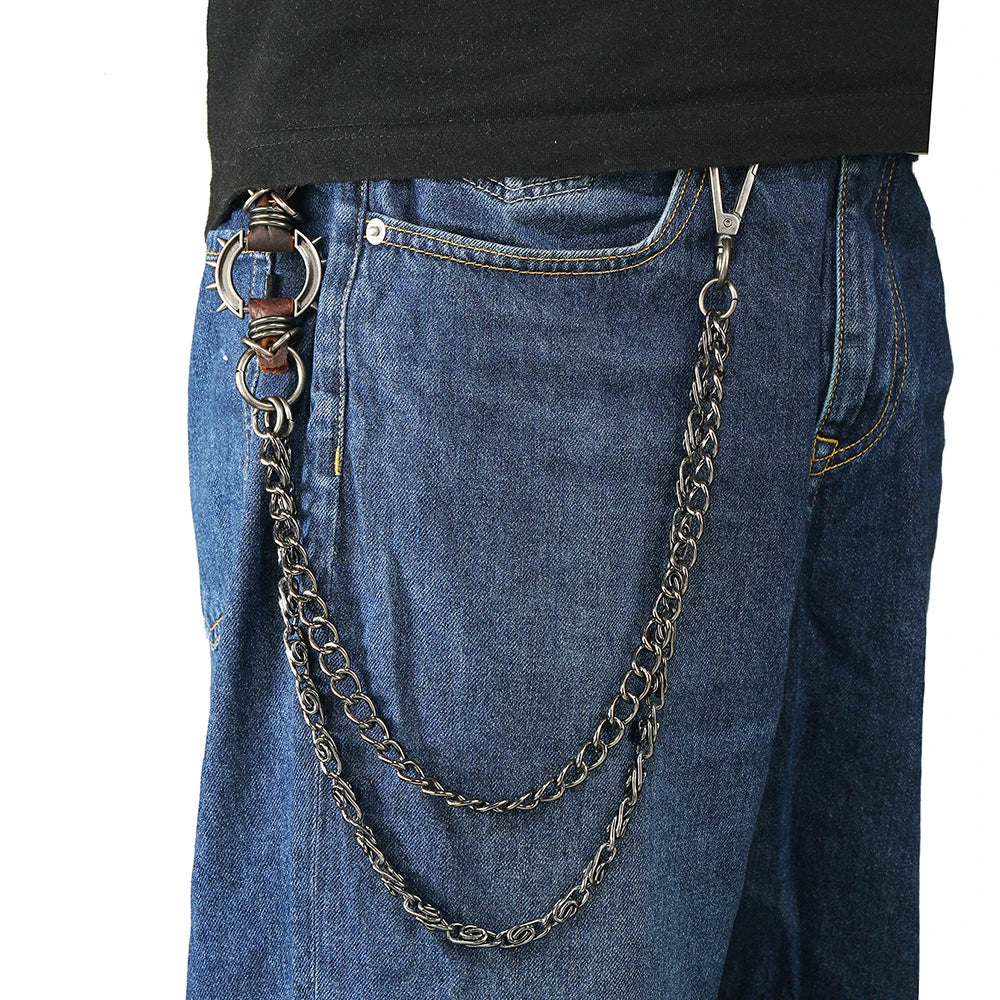 1 piece Punk Jewelry Keychain personality pants chain Men's Accessories