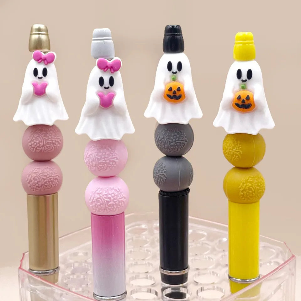 20pcs Halloween 3D Silicone Beads Stereo Ghost Shape For Jewelry Making DIY Pen KeyChain Necklace Accessories Silicone Beads