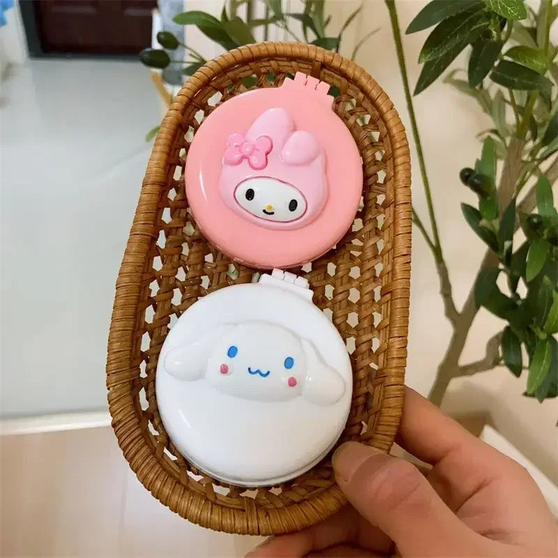 New Hello kitty Kuromi My melody  cartoon foldable comb mirror one-piece creative student portable dormitory make-up mirror