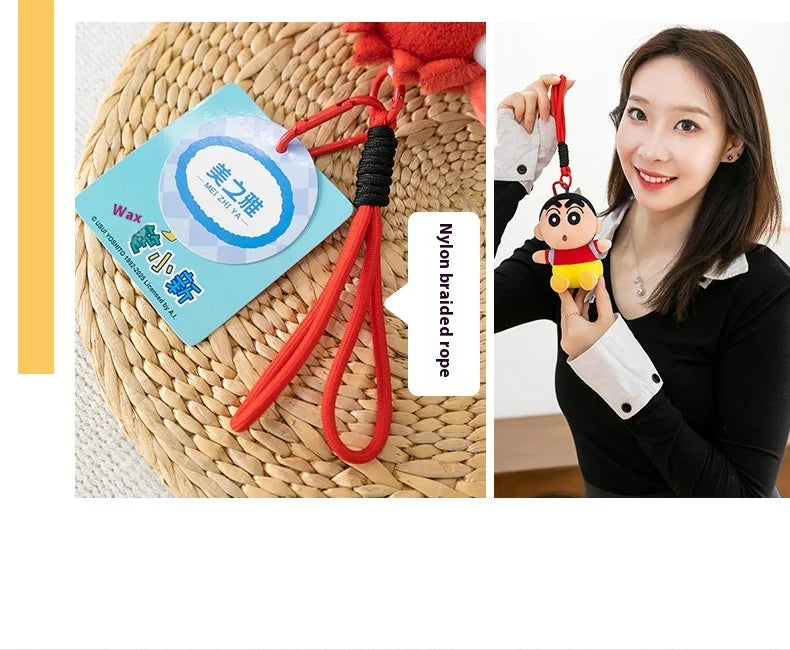Penguin Crayon Shin-chan Plush Toy Keychain Girl Cute Bee Backpack Pendant Crayfish Doll Car Hanging Decoration Christmas Gift