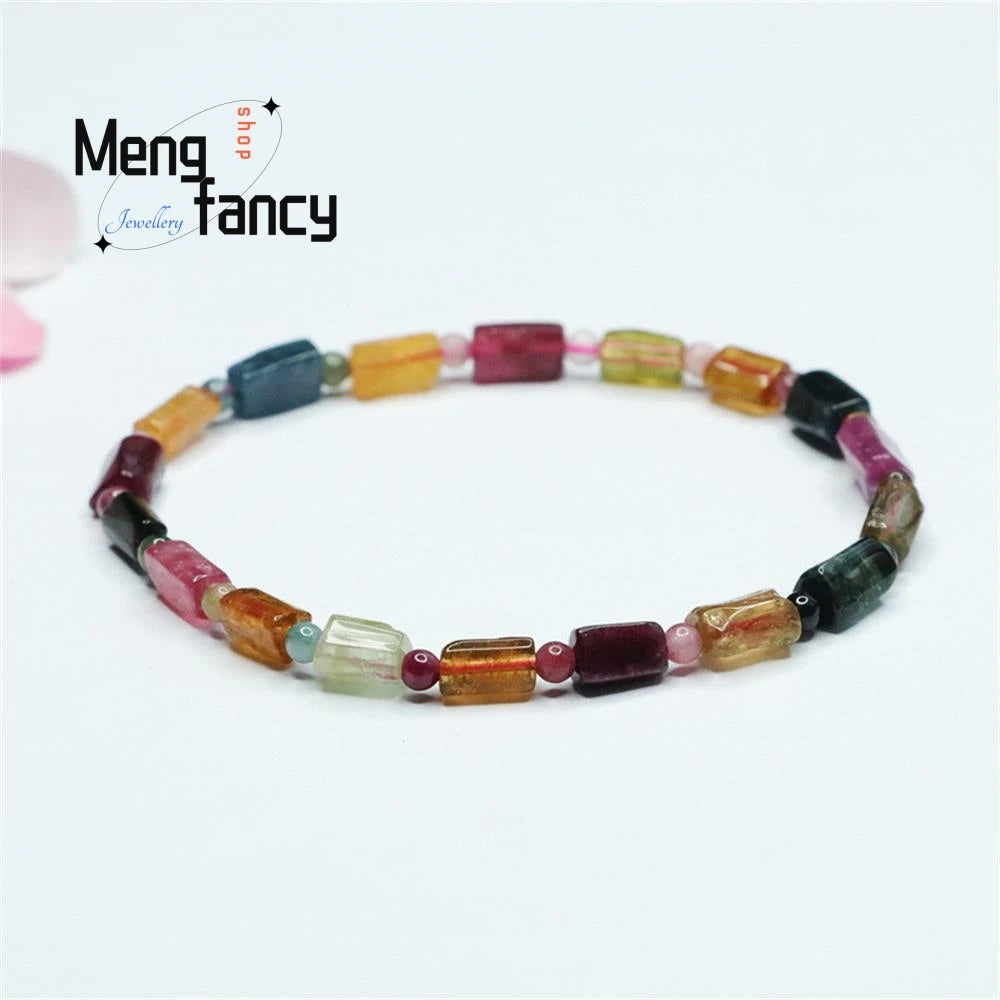 Natural Tourmaline Exquisite Elegant Simple High-grade Bracelet Candy Colour Random Sexy Young Girls Popular Fashion Jewellery