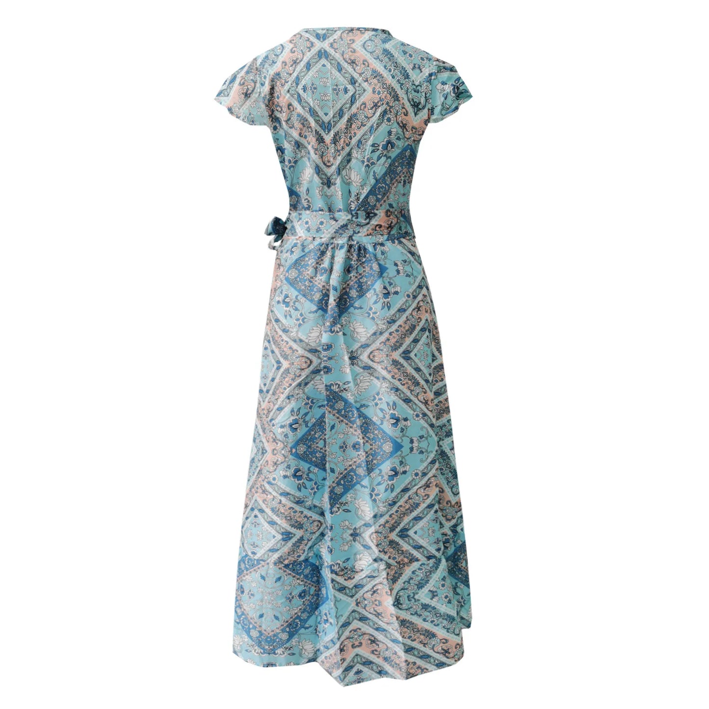 2024 Summer Leisure Hot Sale Holiday Printed Dress Sexy Long Dress Women's Wear