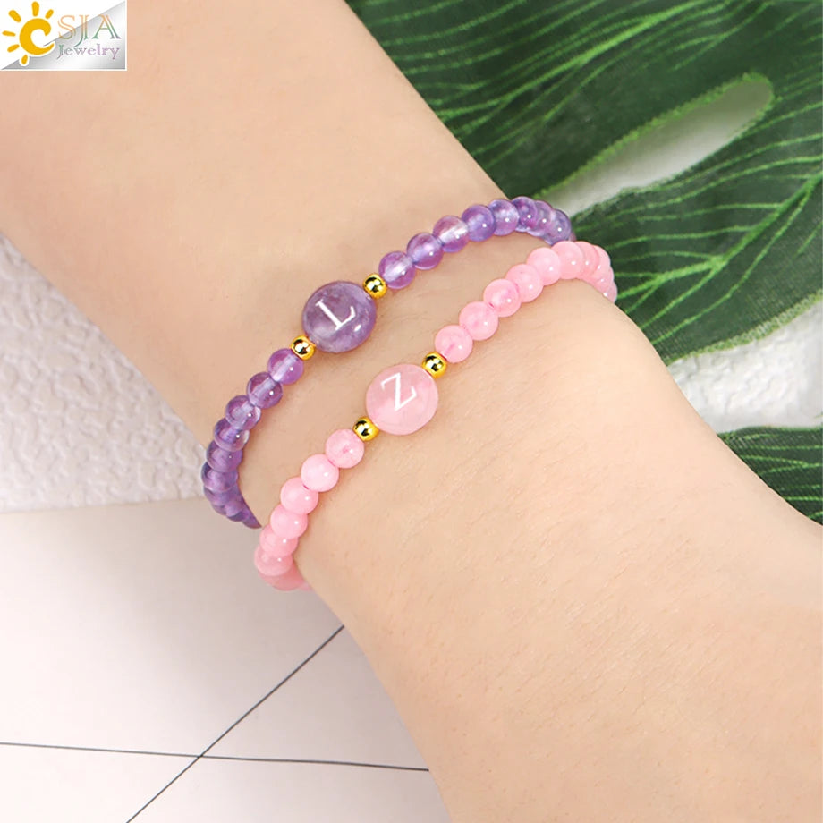 Natrual Stone Bracelet for Women Energy Star Moon Crystal Charm Tiger Eye Pink Quartz Bangle Bead Bracelets Relationship T019