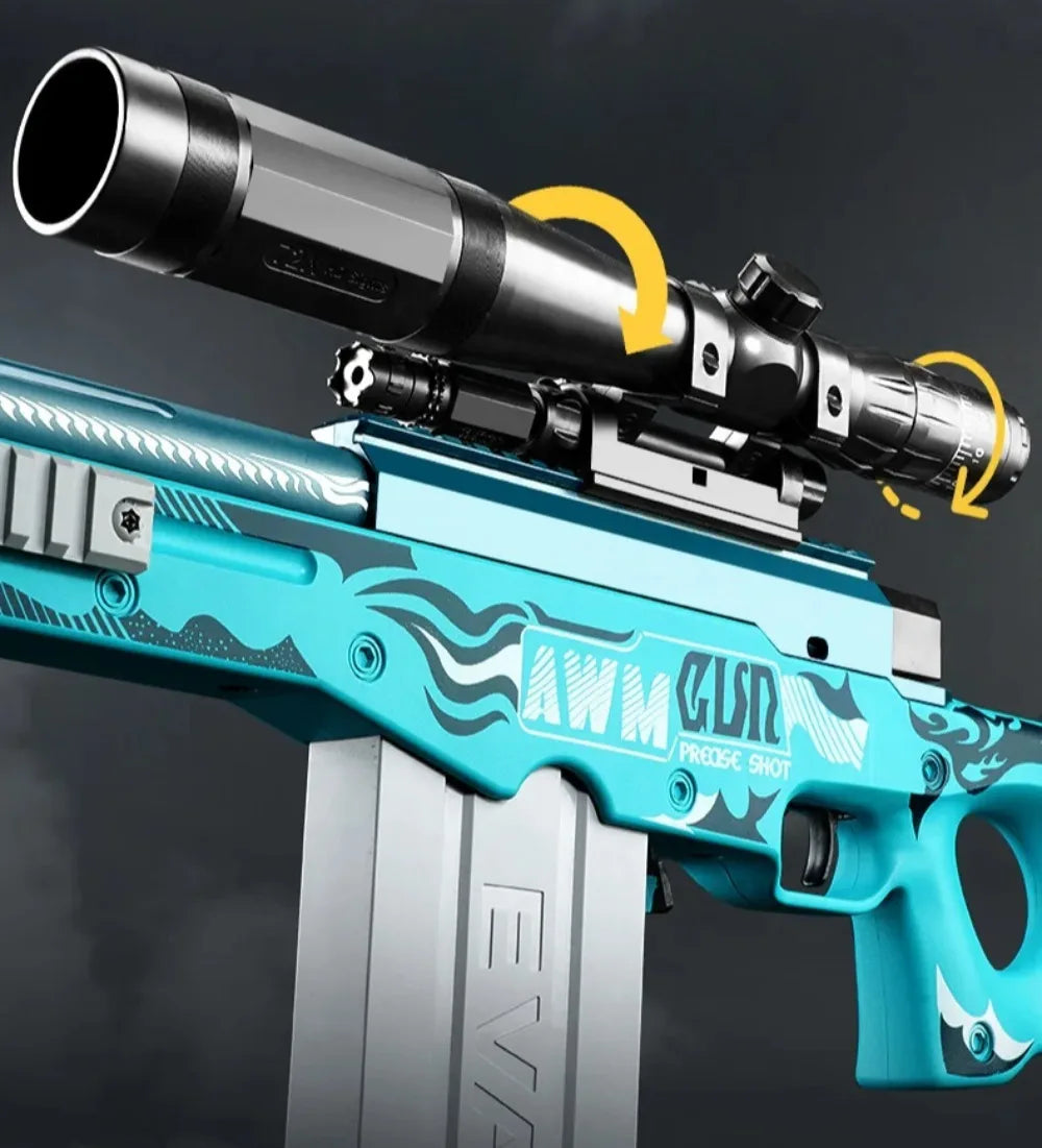 AWM Shell Soft-Bullet Gun Can Be Fired Toy Gun Manually Loaded Outdoor Combat Sniper Rifle Model Christmas Gift for Boy Adult