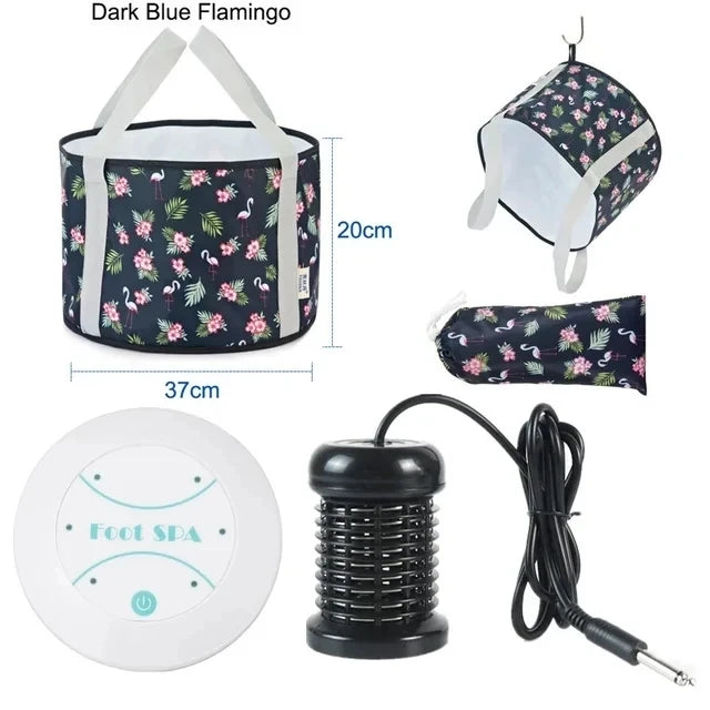 Detox Foot Spa Bath Massager Foldable Electric Foot Bath Foot Calf Footspa Massage Whirlpool Care Machines Lon Relieves Fatigue