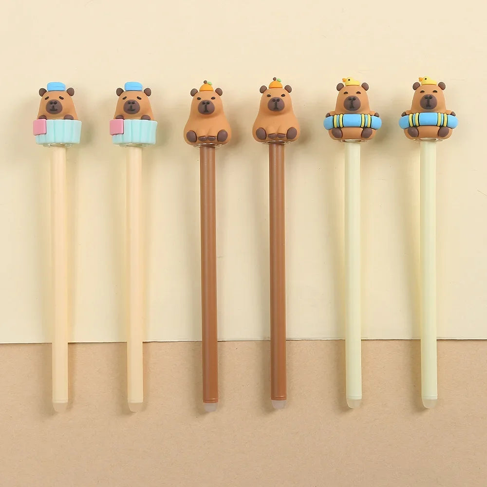 0.5mm Kawaii Capybara Gel Pens Signature Pen Cute Cartoon Student School Office Writing Supplies Gift Stationery Art Deco Pens