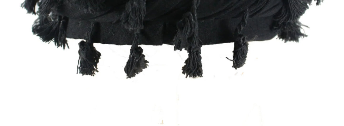 Men Hat Punk Burr Trim Twisted Tail Fringe Cotton Bandana Hat Hop Turban Hats Head Wrap Beanie Cap Solid Color Docker Hat 2024