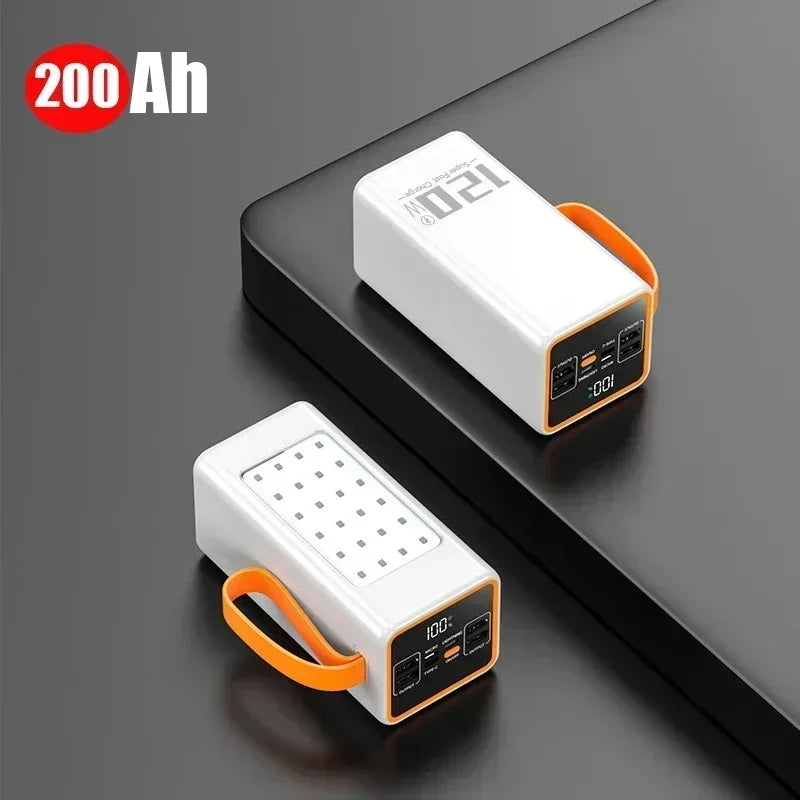 200000mAh Two-way Fast Charging 120W Portable Charger Power Bank Fast Charging External Tito C for xiaomi iPhone W/LED Light