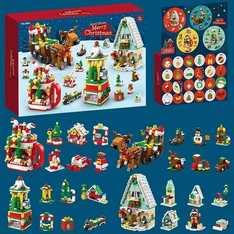 Christmas Advent Calendar Gift Box DIY Christmas Train Tree for Kids 24Days Countdown Calendar Box Surprise Party Christmas Gift