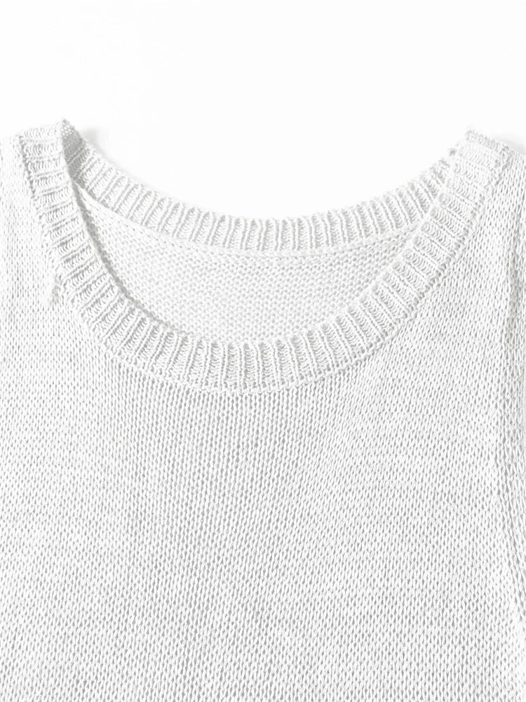 Sexy Transparent Sleeveless Shiny Camisole Tank Top Long Dress Two Piece Set 2025 Fashion Elastic Waist Wrap Hip Knitted Set K68