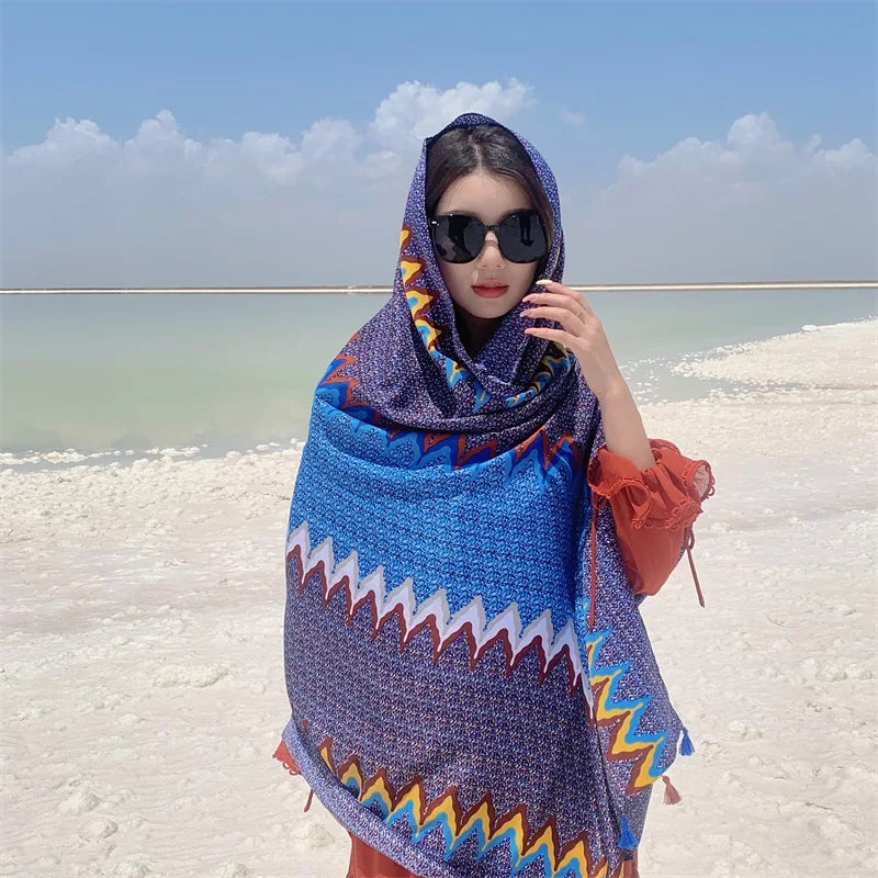 Travel Beach Sunscreen Scarves for Women Bikini Large Sarong Wrap Scarf Brazilian Swimsuit Bathing Cover-ups 17 Styles 90x180cm