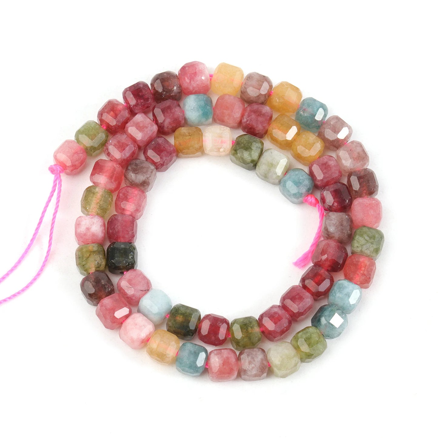 Faceted Natural Tourmaline 5mm Square Cube Shape Beads for Jewelry Making Diy Bracelet Necklace Beading Accessories