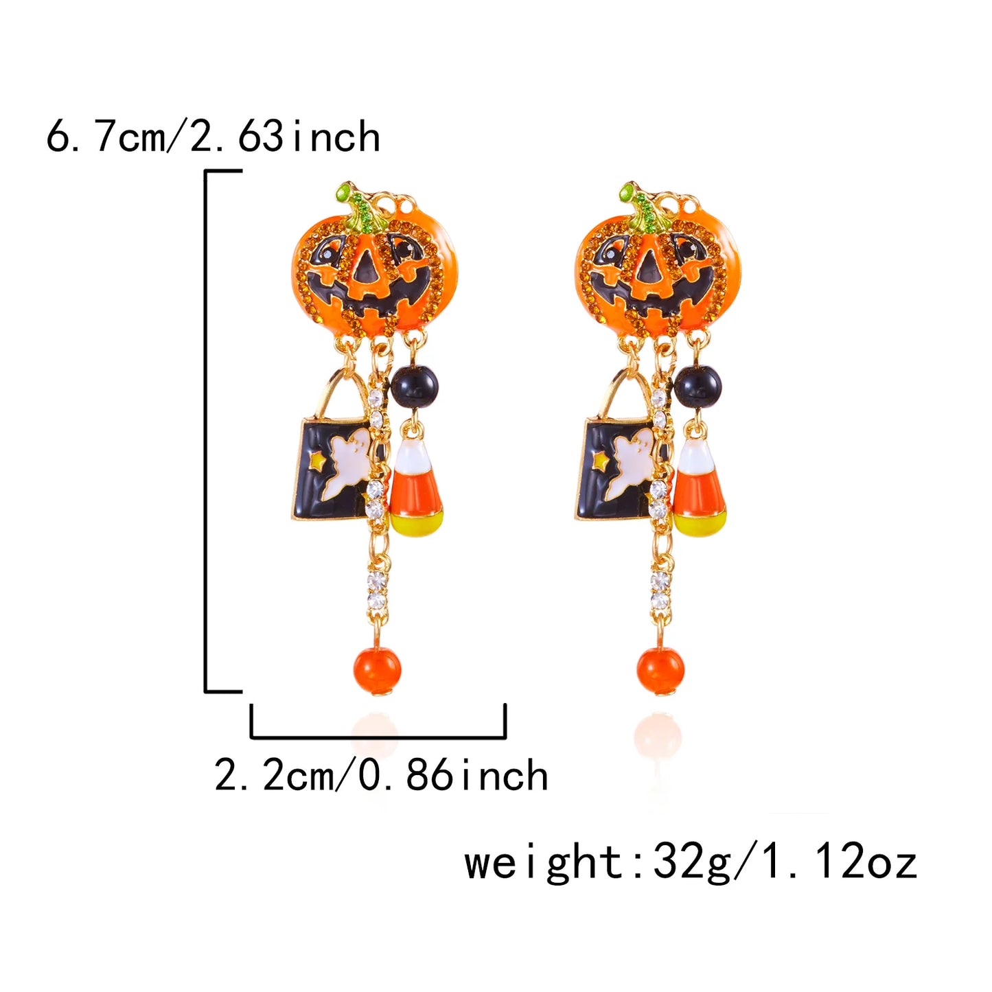 Creative Halloween Earrings For Women Zinc  Halloween Pumpkin Earrings Dangle Fashion Pumpkin Earrings Halloween Jewelry Gift
