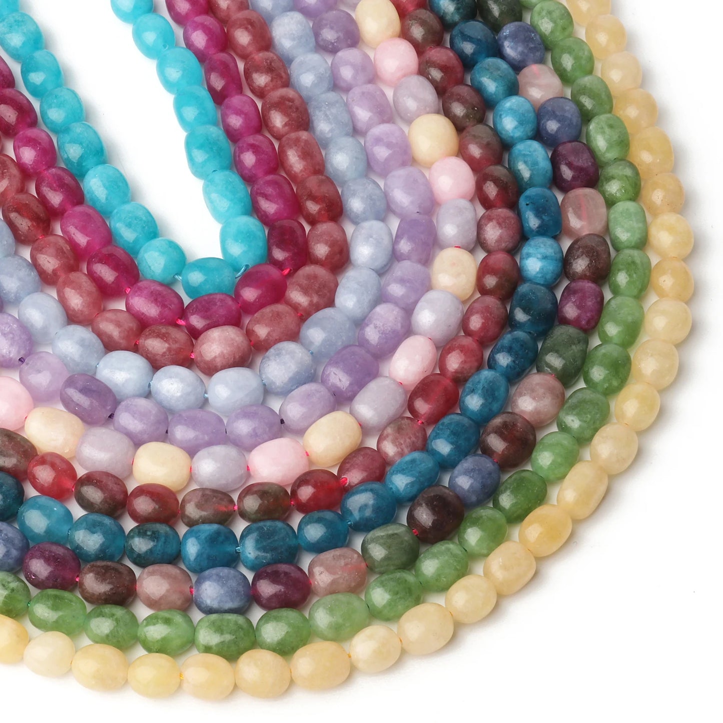 9x11mm Oval Natural Stone Tourmaline Peridot Apatite Bead Smooth Loose Beads for Jewelry Making Supplier DIY Charm Bracelet 15''