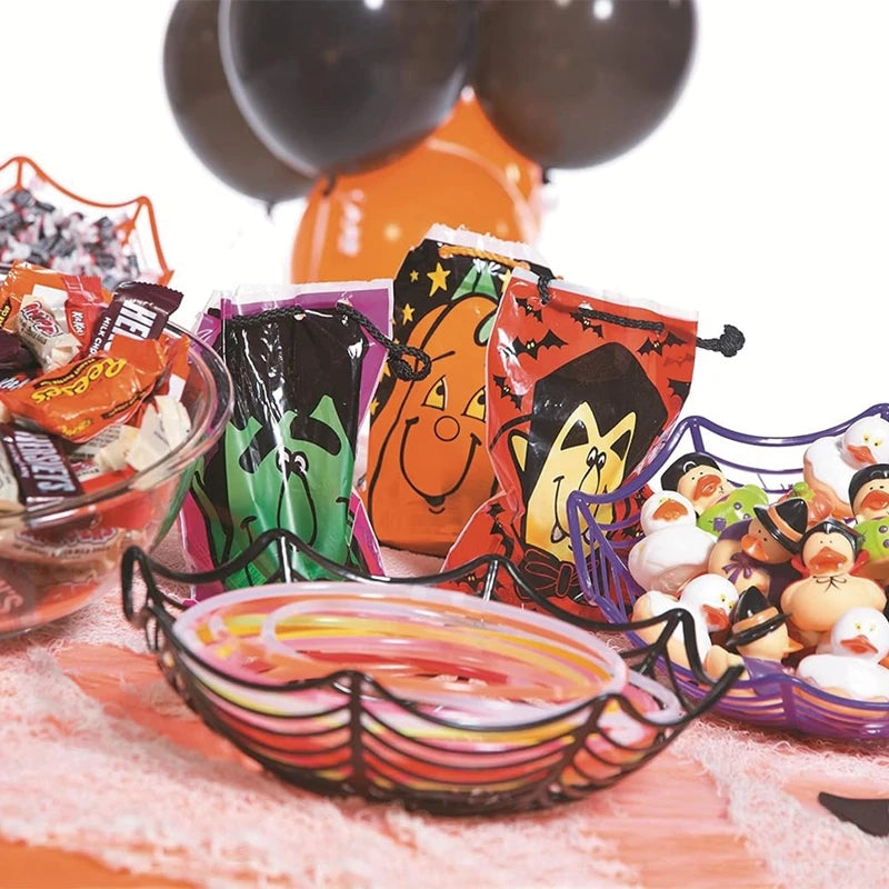 Halloween Cobweb Candy Bowl Set Halloween Theme Party Decoration Kids Favors Pumpkin Ghost Basket Trick or Treat Party Supplies
