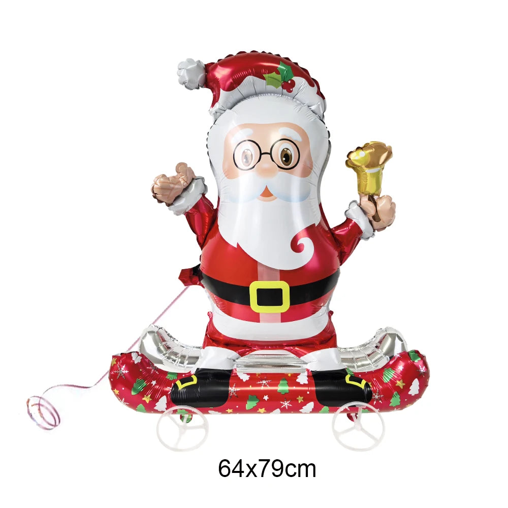 Large Standing Christmas Streetlights Balloon Puppy Snowman Santa Claus Foil Balloon for Kids Christmas Gift Home Decor Supplies
