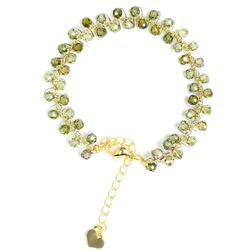 natural multifaceted 3-4mm stone Tourmaline garnet crystal quartz bracelet Women Jewelry Party /Wedding Luxury Gift Set Handwork