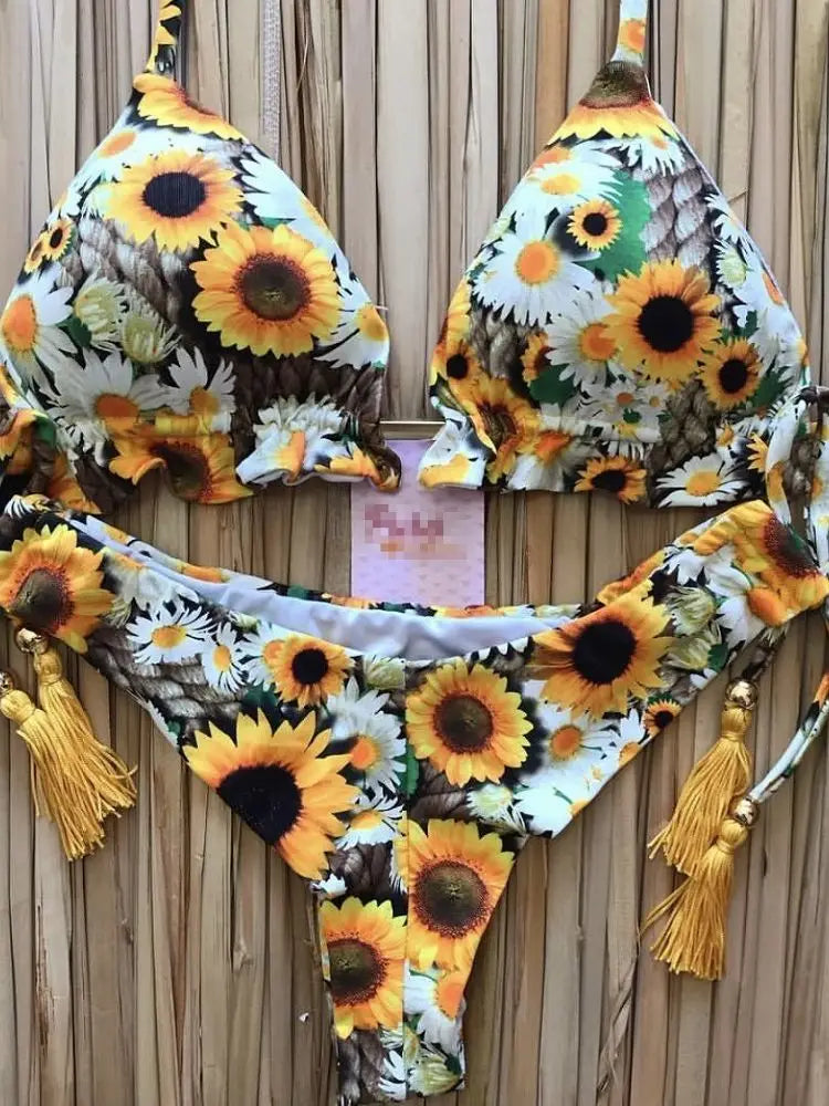 RUOTONGSEPT 2023 Striped Bikini Set Knotted Swimsuit Women Biquinis Beach Sexy Thong Swimwear Bandage Brazilian Mirco Bikinis