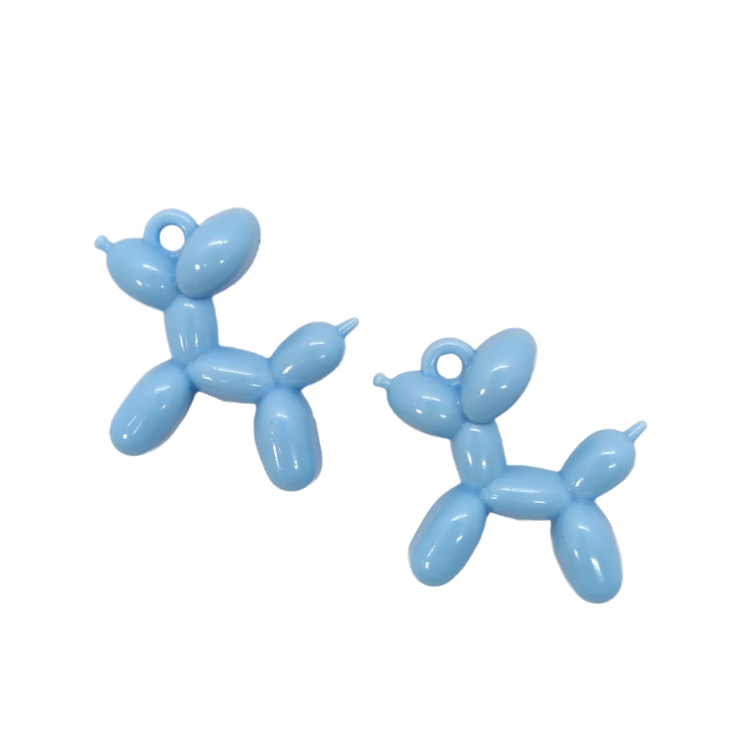 10pcs/Bag tiki hot 34mm Acrylic Jelly Colorful Cartoon 3D cute Balloon Dog DIY Bead Keychain Phone Chain Pendant Accessories