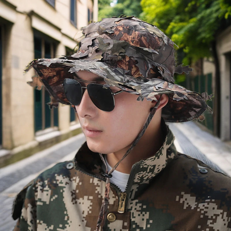 New Camouflage Military Cap Men Quick Dry Summer Hat Outdoor Jungle Sun Protection Bucket Hat For Fishing Hiking Camping