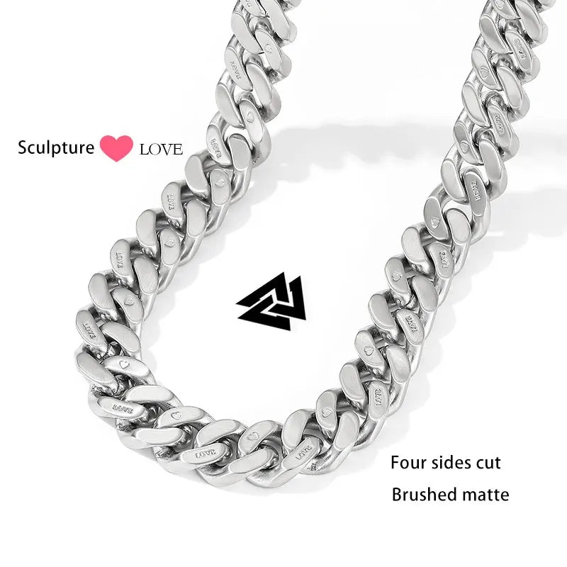 Cuban Chain Necklace High Street Male Hip Hop European American All Match Love Design Couple Jewelry Gift