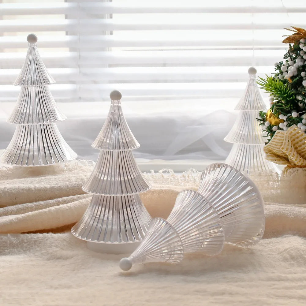 2/1pcs Christmas Decoration Ornaments Mini Luminous Crystal Christmas Tree High-end Desktop Ornaments Christmas Gift Lights