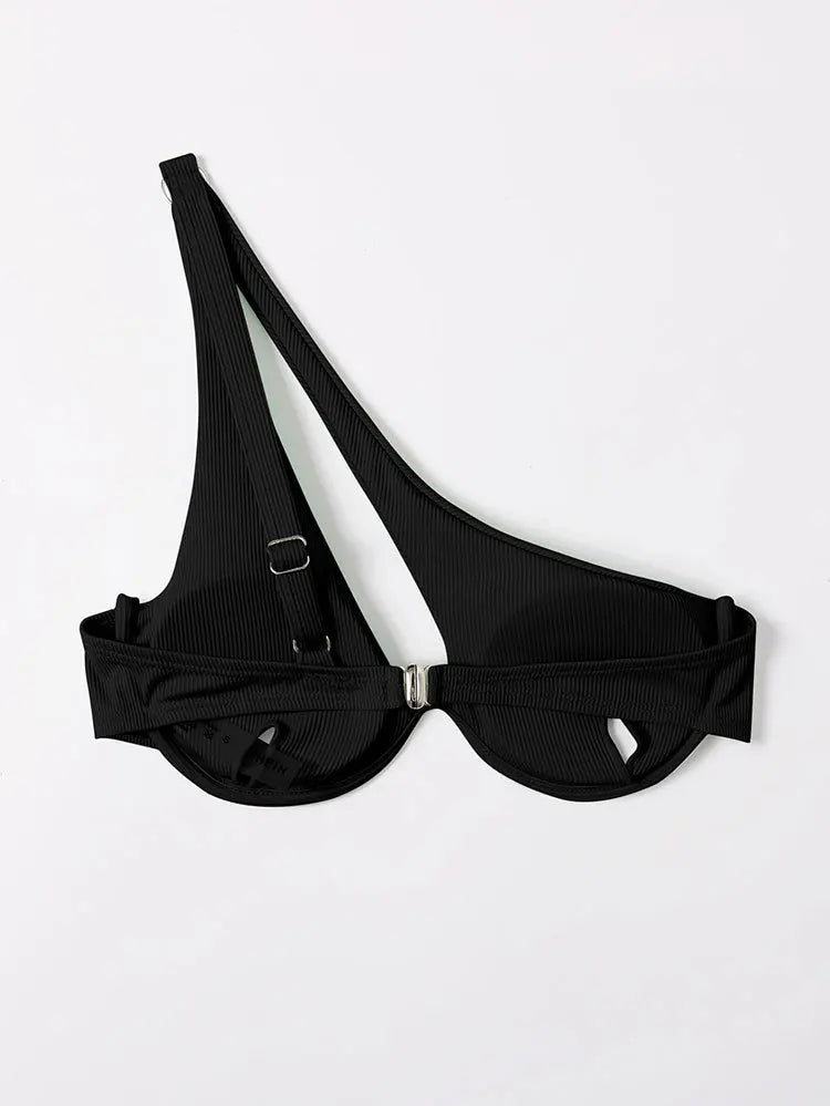 Sexy Bikinis Swimsuits Cut Out Women's Swimwear 2023 One Shoulder Biquini High Cut Bathing Suits Push Up Beach Bikini Set