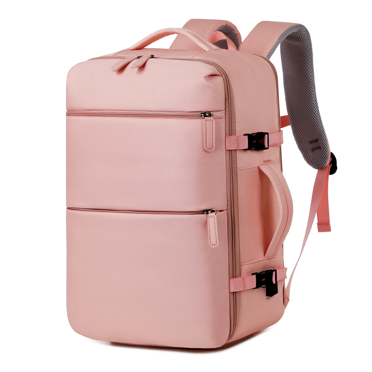 Unisex Travel Backpack with USB Port Shoe Compartment Large Oxford Laptop Bag Breathable Padded Straps Dual Zippers for Commute
