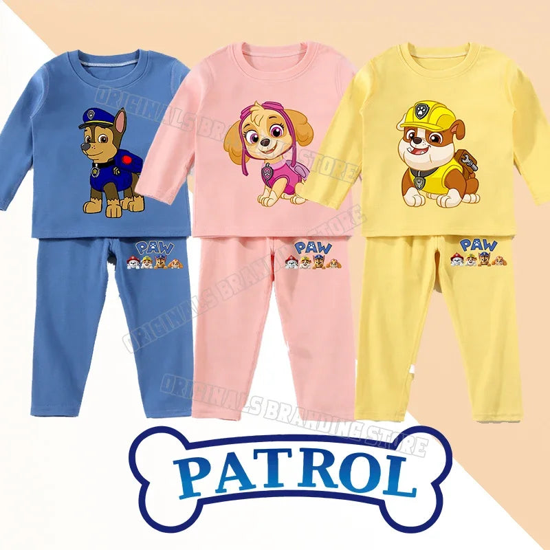 Paw Patrols Children Pyjamas Set Boy Girl Sleepwear Long Sleeved Clothes Set Baby Shirt Tops Girls Clothing Christmas Gift