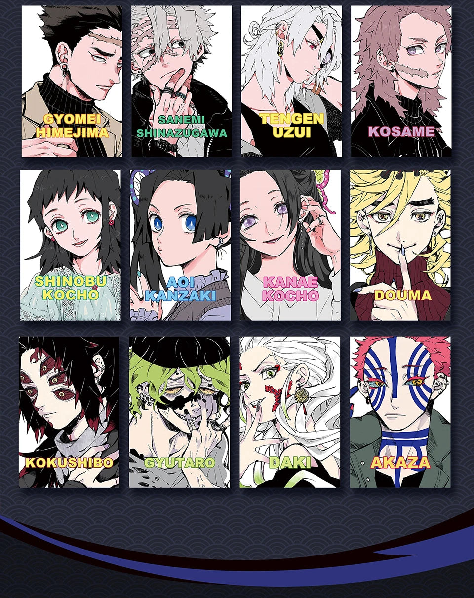 Demon Slayer Collection Card Black and White Tone Creative Line Draft Color Paper Card Encouraging Child's Christmas Gift Toys