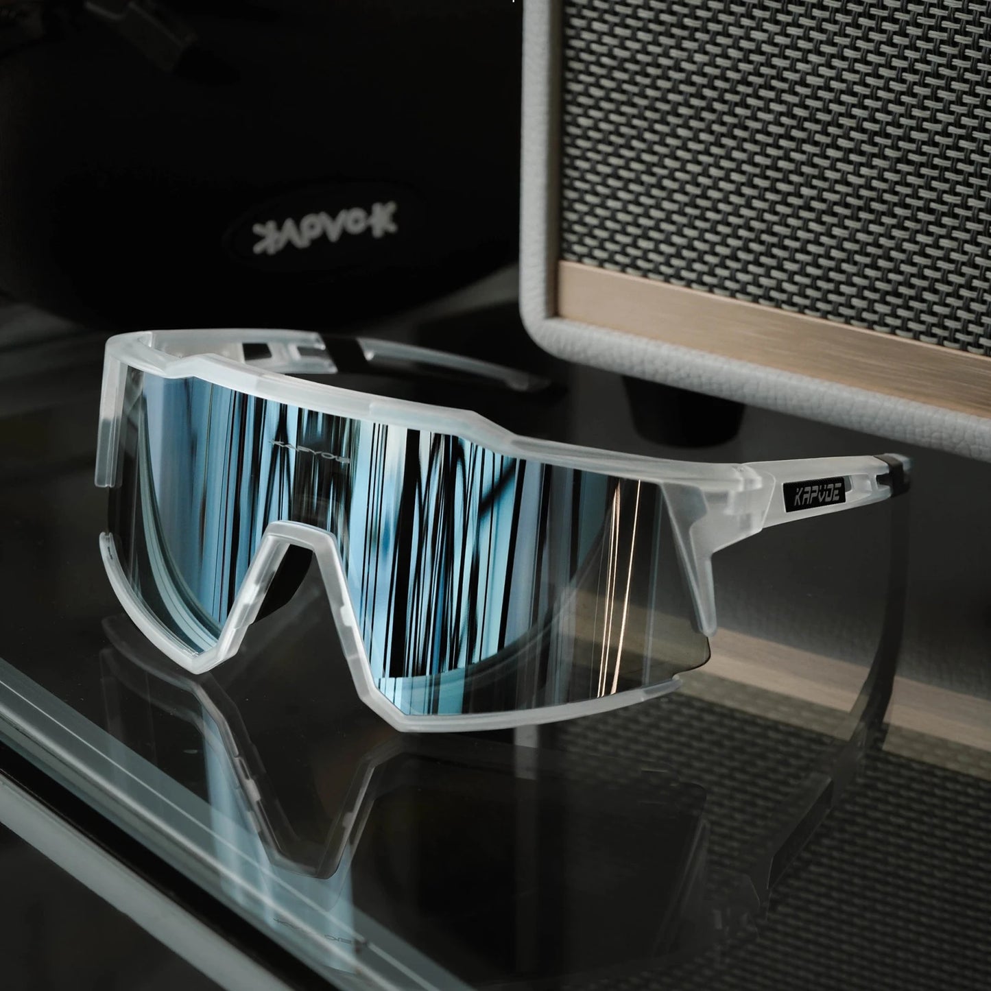 Kapvoe Outdoor Men Sunglasses UV400 Fishing Ski Goggles Road Bike Mask Goggles Women Anti-Fog Windproof Glasses Bicycle Eyewear